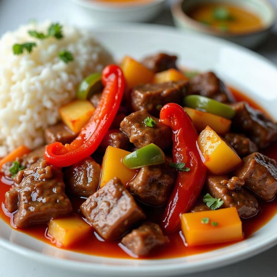 Sweet and Sour Beef (Including Rice)